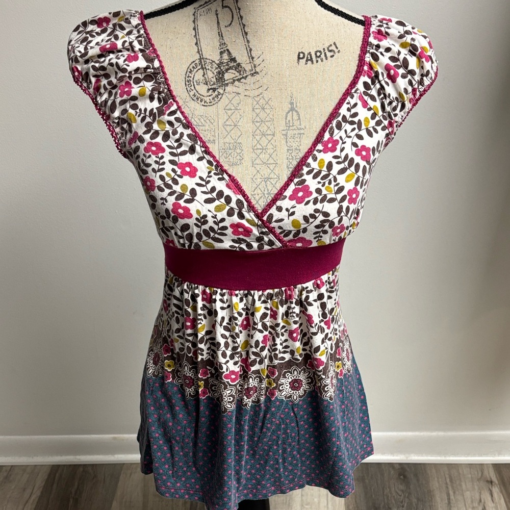Y2K Floral V-Neck Blouse - Picture 4 of 15